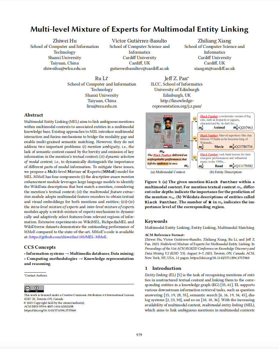 First page of the MMoE paper